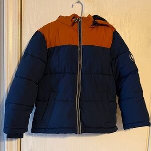 Kids' Navy and Orange Puffer Jacket